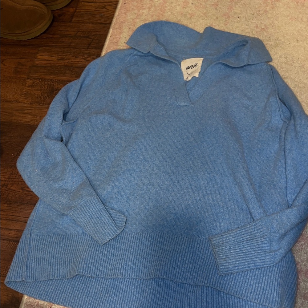 Aerie Light Blue Oversized Knit Sweater